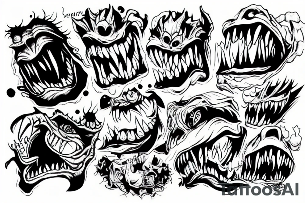 a monster under a bed tattoo idea