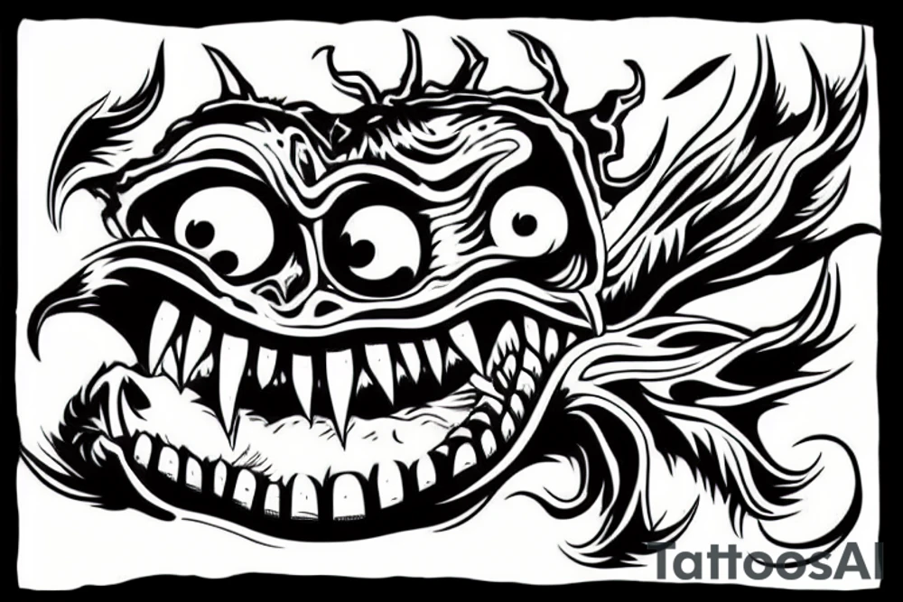 a monster under a bed tattoo idea