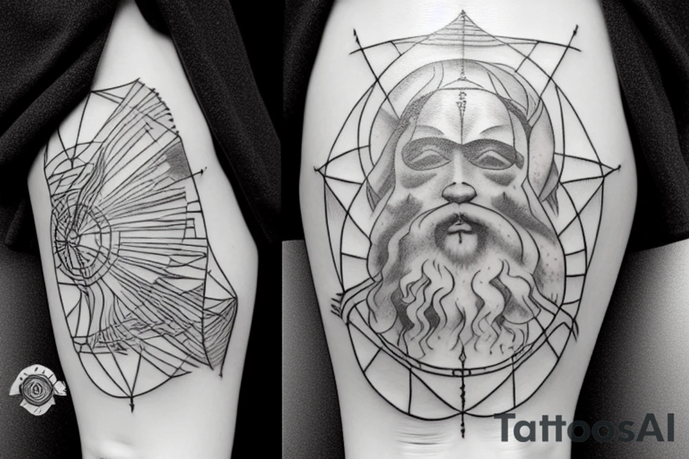 Leonardo Da Vinci Solving an Integral tattoo idea