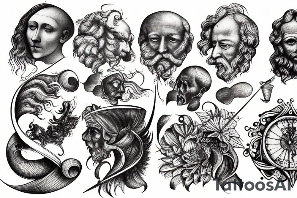 Leonardo Da Vinci Solving an Integral tattoo idea