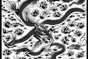 half koi fish half dragon tattoo idea