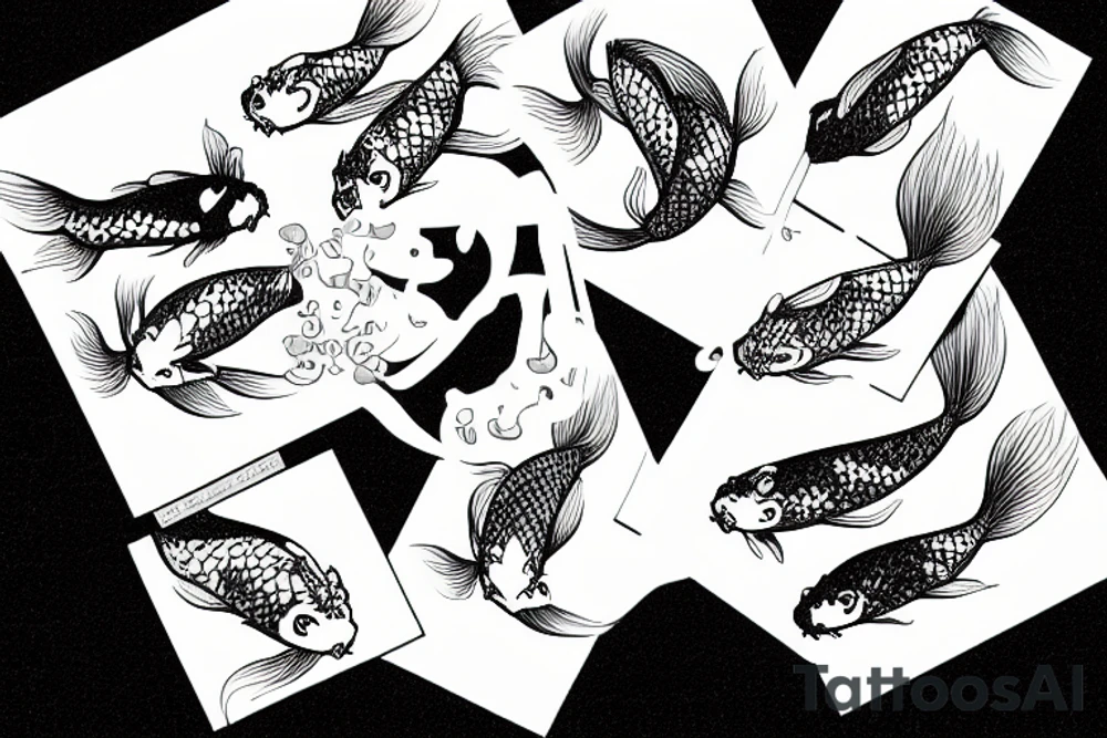 koi fish at a funeral tattoo idea
