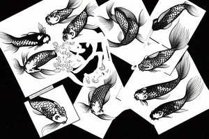 koi fish at a funeral tattoo idea