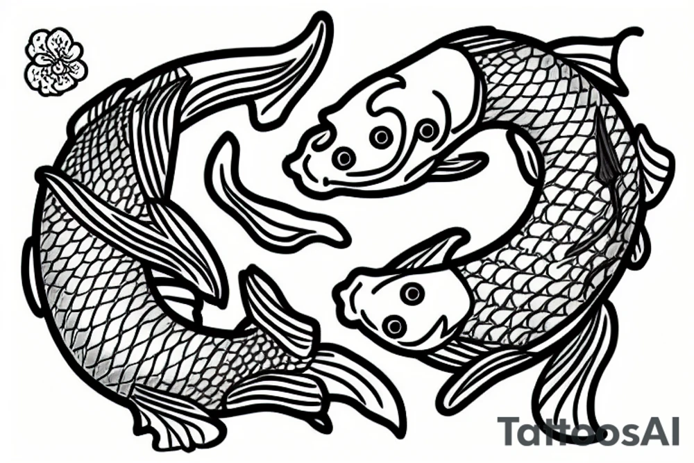 koi fish at a funeral tattoo idea