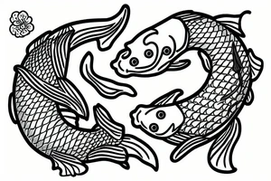 koi fish at a funeral tattoo idea