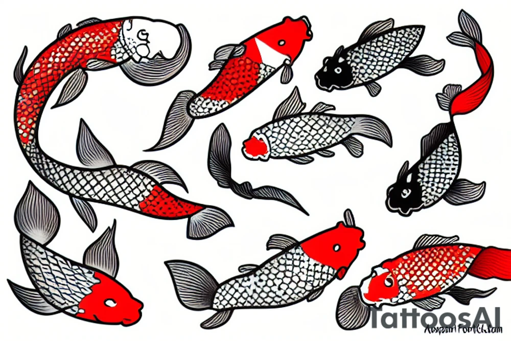 koi fish at a funeral tattoo idea