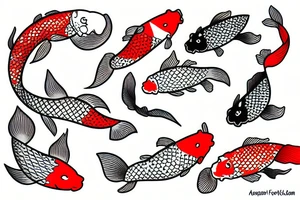 koi fish at a funeral tattoo idea