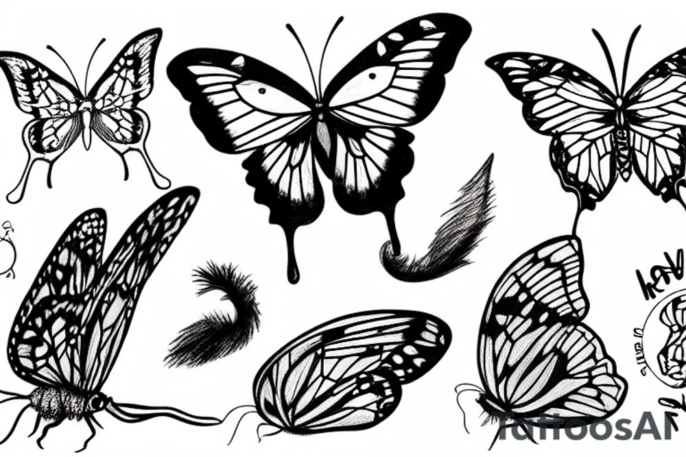 feral rat eating a butterfly tattoo idea