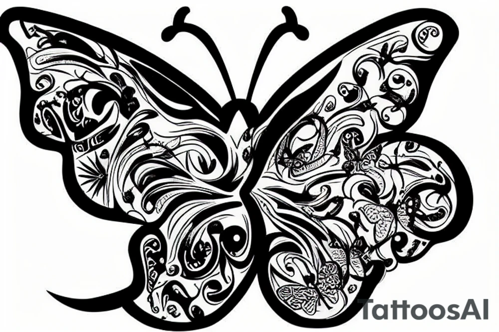 feral rat eating a butterfly tattoo idea