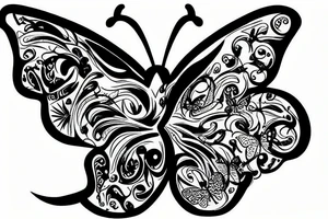 feral rat eating a butterfly tattoo idea