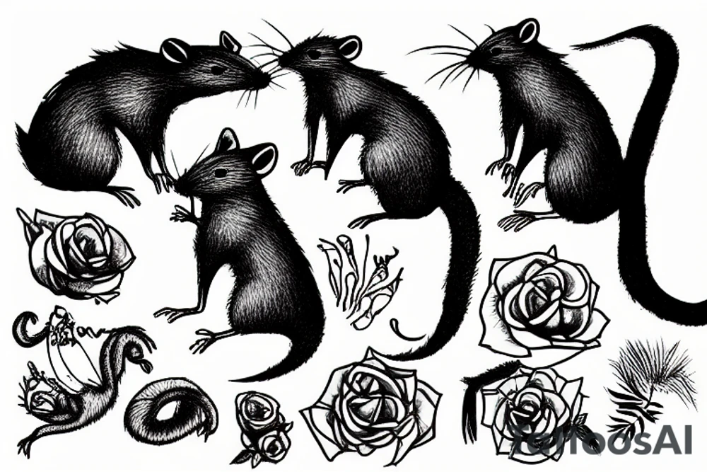 feral rat eating tattoo idea