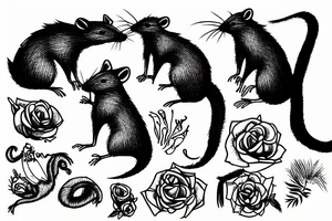 feral rat eating tattoo idea