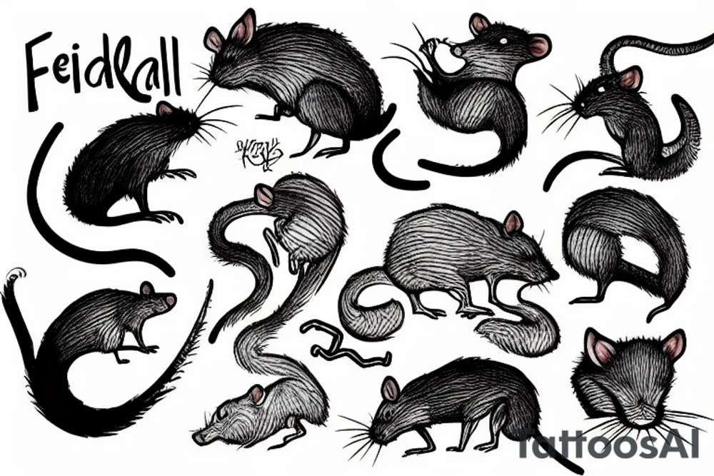 feral rat eating tattoo idea
