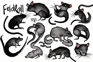 feral rat eating tattoo idea