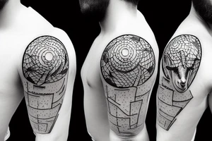 goat playing spike ball tattoo idea