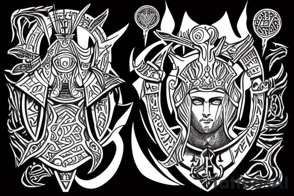 Paladin of the Temple, Eternity, Eye of Ra, Reincarnation, Cycle, Castle tattoo idea