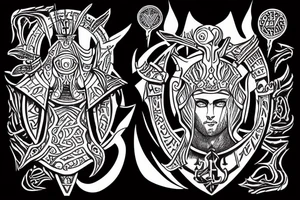 Paladin of the Temple, Eternity, Eye of Ra, Reincarnation, Cycle, Castle tattoo idea