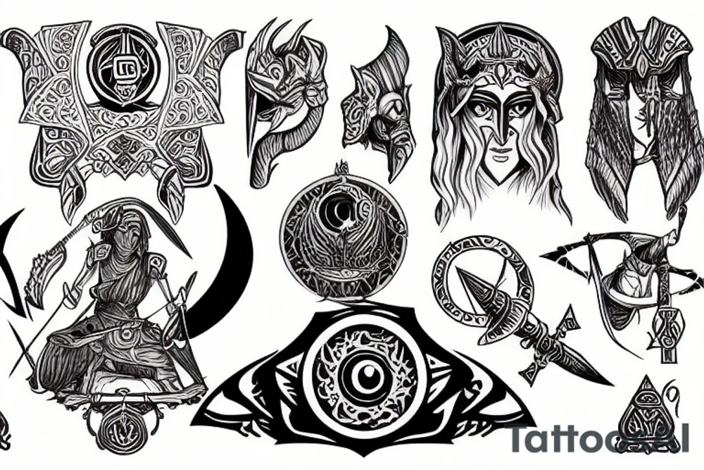Paladin of the Temple, Eternity, Eye of Ra, Reincarnation, Cycle, Castle tattoo idea