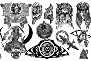 Paladin of the Temple, Eternity, Eye of Ra, Reincarnation, Cycle, Castle tattoo idea