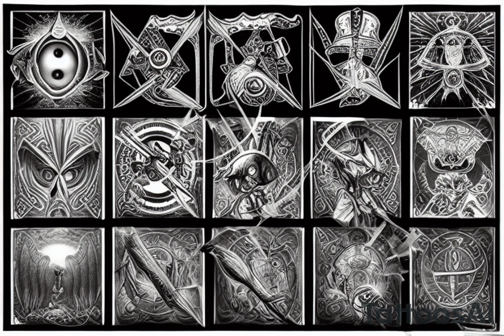 Paladin of the Temple, Eternity, Eye of Ra, Reincarnation, Cycle, Castle tattoo idea