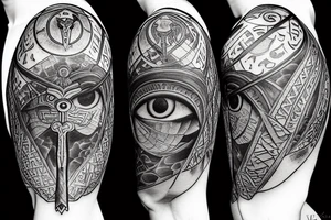 Paladin of the Temple, Eternity, Eye of Ra, Reincarnation, Cycle, Castle tattoo idea