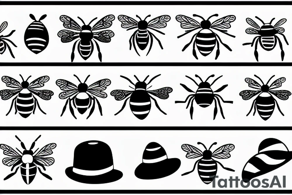 bee with hat tattoo idea