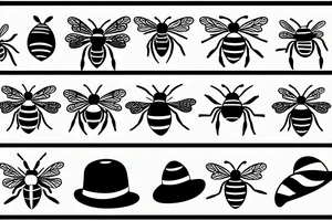 bee with hat tattoo idea