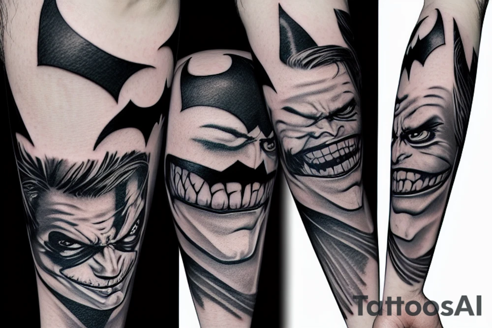 Batman logo with Joker tattoo idea