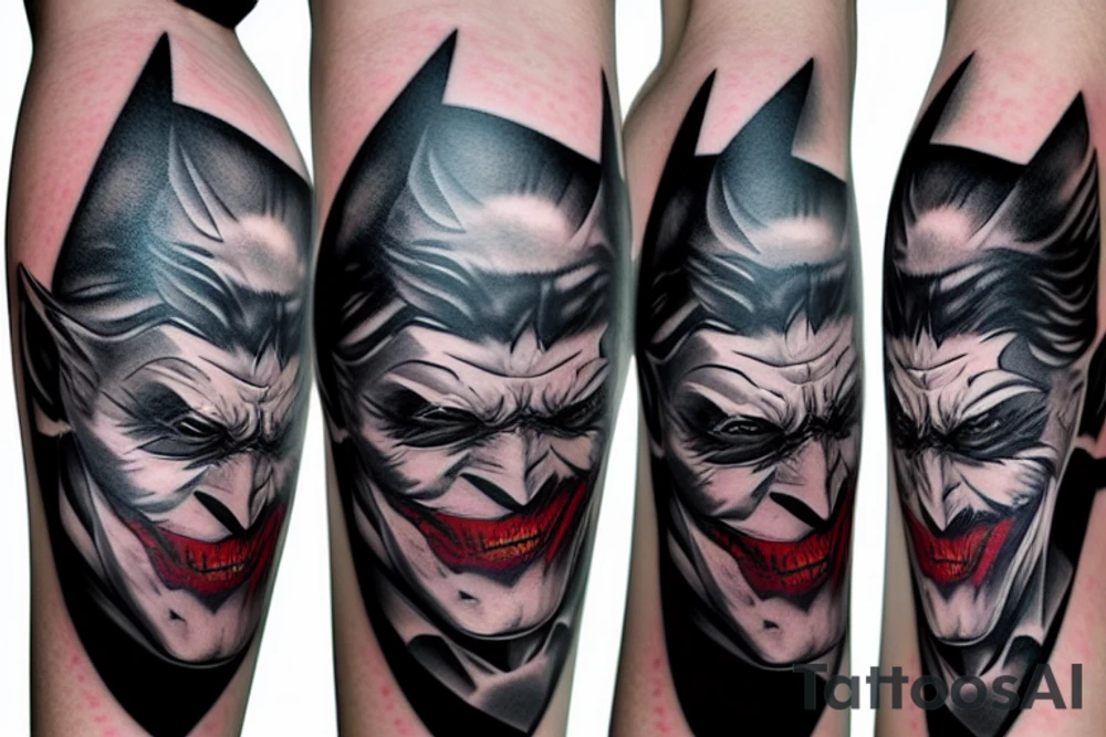 Batman logo with Joker tattoo idea
