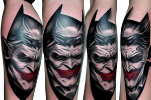 Batman logo with Joker tattoo idea