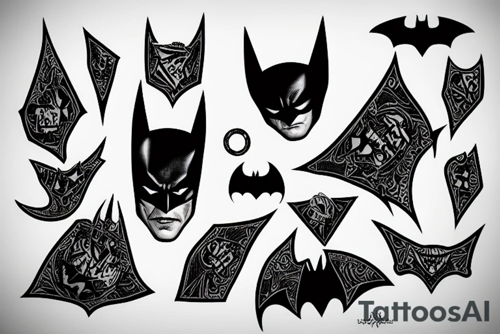 Batman-symbol 
with Joker tattoo idea