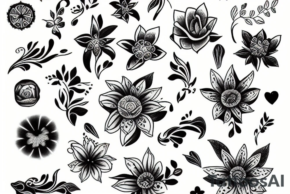 flower band tattoo idea