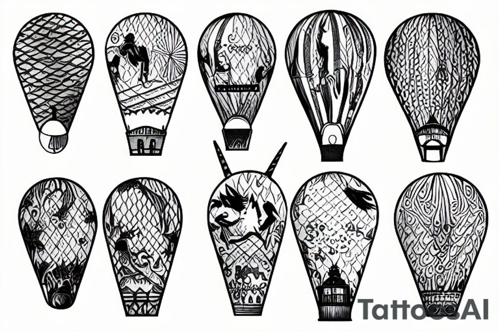 unicorn in a hot air balloon tattoo idea