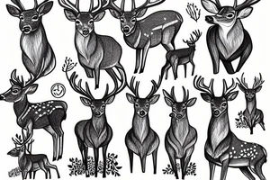 deer standing in forest tattoo idea