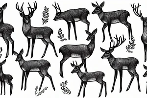 deer standing in forest tattoo idea