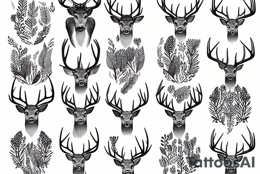 deer standing in forest tattoo idea