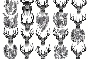 deer standing in forest tattoo idea
