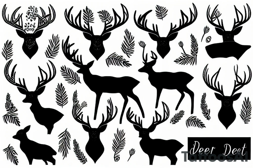 deer standing in forest tattoo idea
