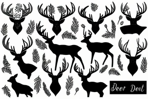 deer standing in forest tattoo idea