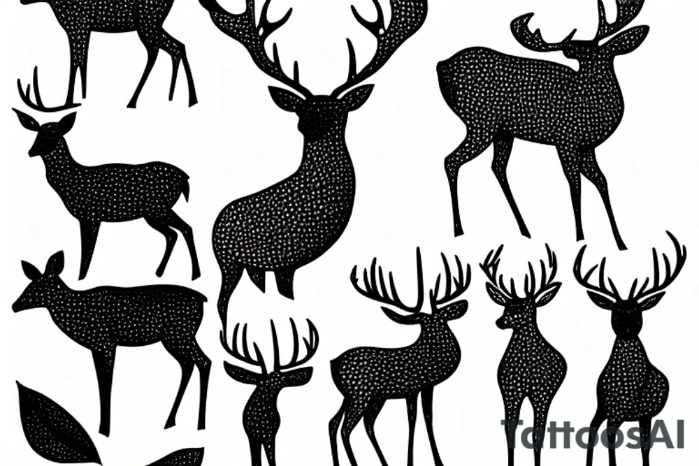 deer standing in forest tattoo idea