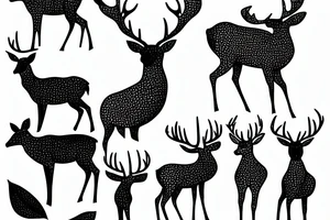 deer standing in forest tattoo idea