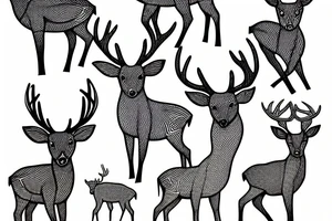 deer standing in forest tattoo idea