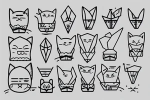 cat with a paper boat tattoo idea