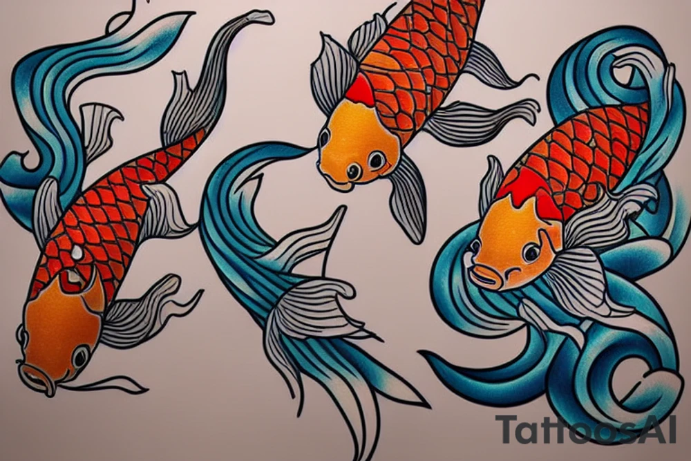 two koi fish tattoo idea