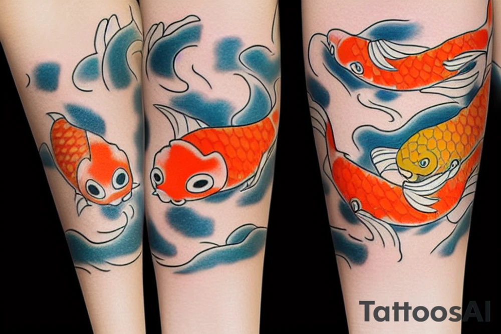 two koi fish tattoo idea