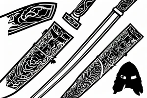 Kattana samurai sword with lighting wrapped around the blade tattoo idea