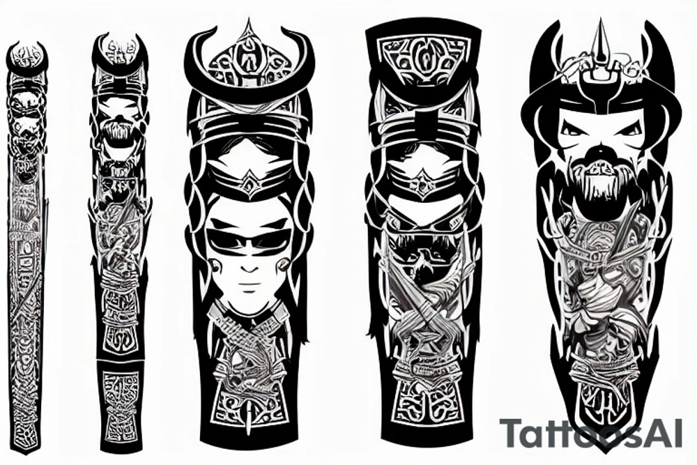 Kattana samurai sword with lighting wrapped around the blade tattoo idea