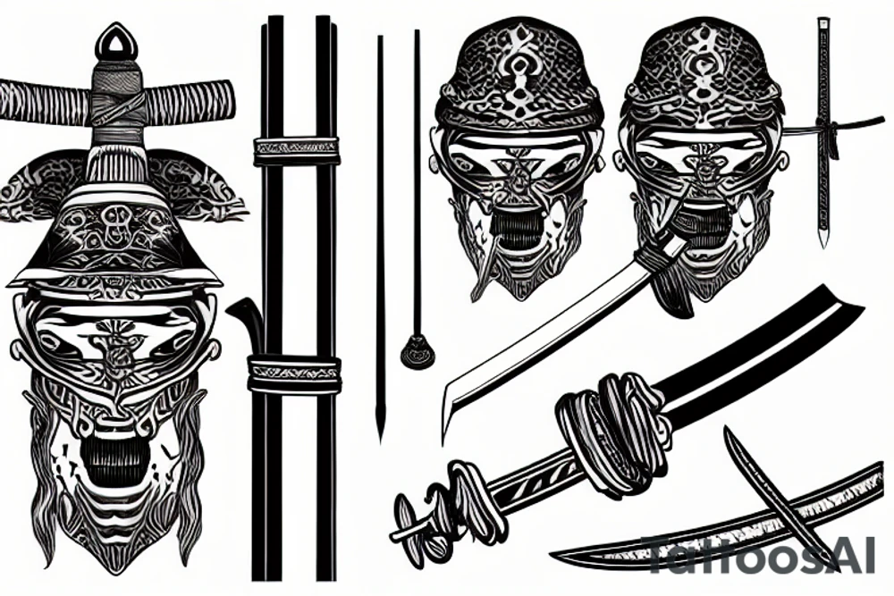 Kattana samurai sword with lighting wrapped around the blade tattoo idea
