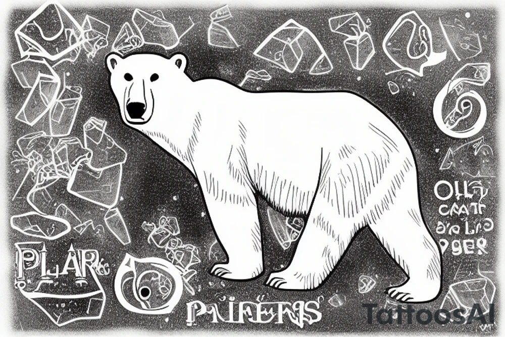 polar bear emmerging from ice tattoo idea