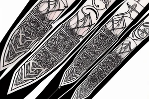 Kattana sword with lighting wrapped around the blade tattoo idea